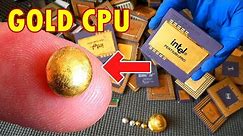 Extracting gold from CPU computer scrap. Gold value in CPUs Chips "gold recovery"