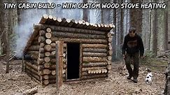 I Built a Secret Tiny Cabin that has Wood Stove Heating