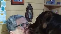 Dog Gives Grandma Good Night Kiss Before Going to Bed