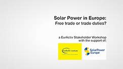 Solar power in Europe: Free trade or trade duties?