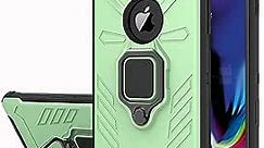 Yiakeng iPhone 8 Plus Cases, iPhone 8 Plus Case, Military Grade Protection Shockproof Cover Case with Ring Bracket for iPhone 8 Plus (Light Green)