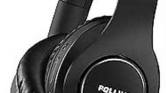 pollini Bluetooth Headphones Wireless, 40H Playtime Foldable Over Ear Headphones with Microphone, Deep Bass Stereo Headset with Soft Memory-Protein Earmuffs for Phone/PC (Black)