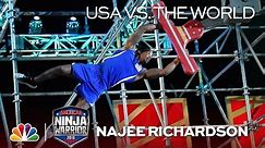 Najee Richardson's Stage 2 Run: USA vs. the World - American Ninja Warrior 2019