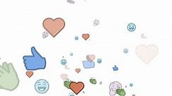 LinkedIn Icons, Rising, Animation Transparent Background, Reaction Emoji Explosion, Social Media, 4k 30fps (Heart, Thumb up, Clapping Hands, Thinking, Laughing)