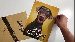 Pet friendly Open and Closed Signs for Business - Fun Store sign for Veterinary clinic or pet friendly stores Welcome customers and their pets with this open closed signage - Lightweight & Durable Open Signs for Door, Window, Shops & Retail - Dat Sign, 29 x 21.5 cm