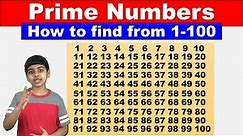 How to find Prime Numbers between 1 and 100 | Math Tips and Tricks
