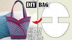 DIY MOST POPULAR DESIGN HANDBAG TUTORIAL // Tote Bag In 10 Min Sewing Easy Step by Step