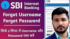 SBI Internet Banking Forgot Username and Login Password 2024 How to reset SBI username & password