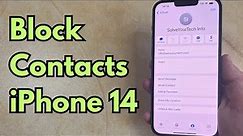 How to Block Contacts on iPhone 14