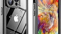 Temdan for iPhone 14 Pro Max Case Waterproof, [Built-in Screen Protector][IP68 Underwater][14FT Military Dropproof][Dustproof][Real 360] Full Body Shockproof Protective Phone Case 6.7'' - Black/Clear