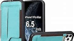iPhone 11 Pro Max Wallet Case, TOOVREN Leather PU with Card Holder, Stand, Detachable Lanyard Strap - 6.5 Inch 2019