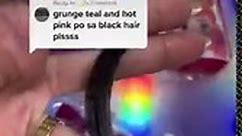 Grunge Teal Hot Pink on dark hair ⚡