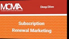 Subscription Renewal Marketing