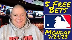 Monday 5 Free MLB Betting Picks & Predictions - 7/24/23 l Picks & Parlays