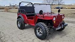 125cc Gas Mini Jeep In Red Color In Stock Now Mini Gas Golf Cart