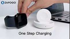ZAPOGO Portable Magnetic Charging Dock for Apple Watch, Wireless Fast Watch Charger Stand with Charging Cable, Support Nightstand Mode, Compatible with Apple Watch Series 9 8 7 SE 6 5 4 3 2-White