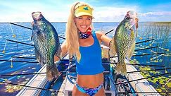 GIANT CRAPPIE Fishing with 15+ Fishing Rods! HOW TO Catch Crappie Lake Okeechobee, FL