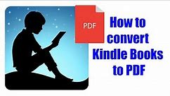 How to convert Kindle Books to PDF using Calibre