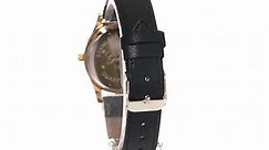 Geneva Women's Quartz Metal and Polyurethane Automatic Watch, Color:Black (Model: AM11283G439-011)