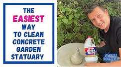 How to clean concrete in your garden. The easiest way to clean garden statuary and fountains.