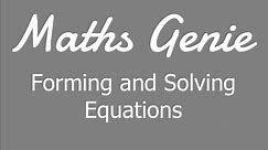 Forming and Solving Equations