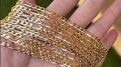 Gorgeous 18k Solid Gold Figaro Chains! - JGL #goldjewelry #18kgold #18kgoldjewelry