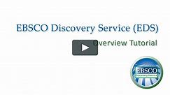 EBSCO Discovery Service - Tutorial