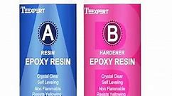 Teexpert Epoxy Resin Kit 16oz, Self-Leveling, Crystal Clear & Bubble-Free Epoxy Resin, Coating and Casting Resin for DIY Art, Jewelry, Coasters, Molds - 1:1 Easy Mix (8oz Resin and 8oz Hardener)