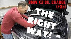 How to Perform BMW X3 Oil Change (F25 -- 2009-2017)