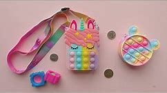 Unicorn Pop It Purse Unboxing 2021 - Cute Pop It Fidget Toy Crossbody Bag