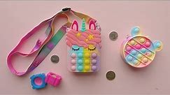 Unicorn Pop It Purse Unboxing 2021 - Cute Pop It Fidget Toy Crossbody Bag