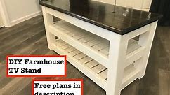 DIY Farmhouse TV Stand Build (free dimensions and plans in description)