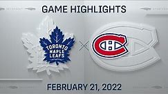 NHL Highlights | Maple Leafs vs. Canadiens - Feb. 21, 2022