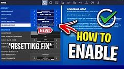 How To Enable Performance Mode In Fortnite Chapter 4! (Settings Resetting Fix)