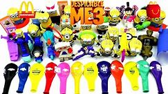 McDONALD'S DESPICABLE ME 3 HAPPY MEAL TOYS BALLOONS MINIONS FULL WORLD SET 29 KIDS KINDER UK US 2017