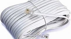 iMBAPrice 50 Feet Long Telephone Extension Cord Phone Cable Line Wire - White