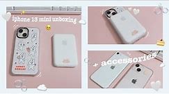 🫧🍰 unboxing iphone 13 mini (pink 256 gb) + accessories 🤍🫧