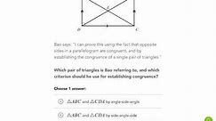 Khan Academy Tutorial: prove parallelogram properties