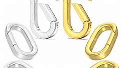 6 Pack Spring Oval Claps Connector Trigger Spring Carabiner Clip,Spring Snap Hooks Clip Suitable for Keyrings Buckle Necklaces Clasps and Closures(8mm*14mm)