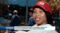 New England Patriots fans honor Tom Brady at halftime during home opener