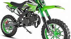 GOGOGOMOTO 49cc Dirt Bike for Kids, 2-Stroke Mini Dirt Bike Pit Bike for Kids Off Road Gas Motorcycle for Kids 8-14 Green, Christmas Kids Gifts