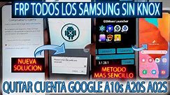 FRP SAMSUNG A02s y A20S TODOS LOS BIT SIN KNOX METODO ACTUALIZADO FÁCIL A10S A21 A11 ULTIMA SEGURIDA