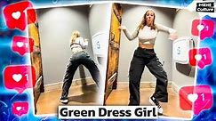 Green dress girl dance. TikTok Trend