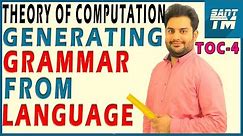 Theory of Computation | Generating Grammar from Language