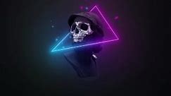 Neon Embers Skull Live Wallpaper