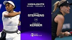 Sloane Stephens vs. Angelique Kerber | 2024 Miami Round 1 | WTA Match Highlights