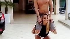 Brazilian Girl Lift and Carry A Boy Shoulder Ride and Situps
