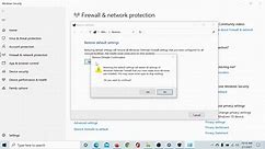 How to Restore or Reset Windows Firewall settings to defaults