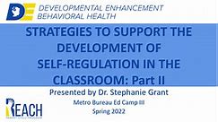 Metro Bureau Ed Camp Spring 2022 - PART 2: The Development of Self-Regulation in a Classroom Setting