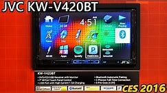 JVC KW-V420BT Double DIN Bluetooth Stereo - CES 2016 in [4K]
